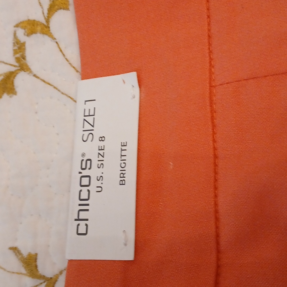 New Chico's Coral Mini Skirt with Scalloped Hem - Picture 2 of 6